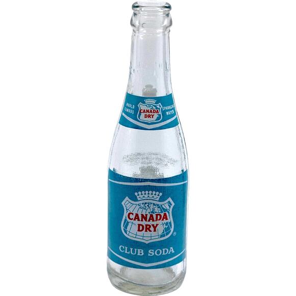 Canada Dry Club Soda 7oz Vintage Empty Glass Bottle - Picture 2 of 7